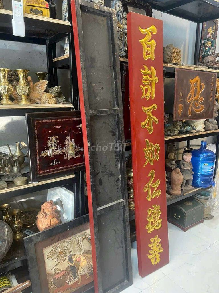 Câu đối gỗ dổi Cổ 28x180cm. Mua bán Đồ sưu tầm, đồ cổ tại Quận Bắc Từ Liêm Hà Nội được đăng bởi Mr Gia Huy hình 1