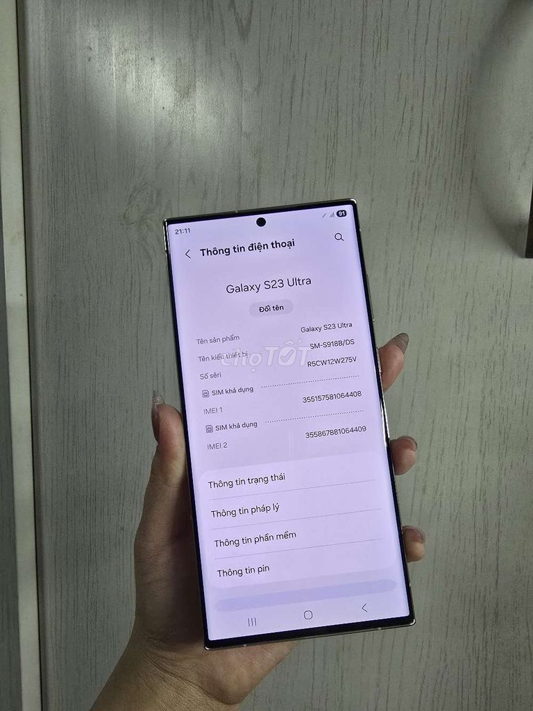Samsung Galaxy S23 Ultra 256GB Trắng Như mới. Mua bán Điện thoại tại Quận 8 Tp Hồ Chí Minh được đăng bởi Ngọc Lê hình 1