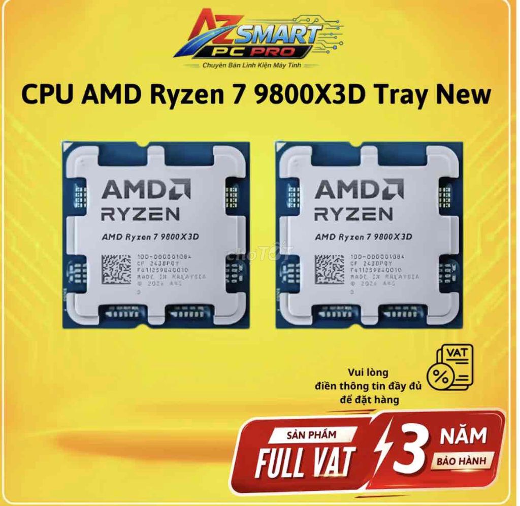 NEW BH36T CPU AMD Ryzen 7 9800X3D. Mua bán Linh kiện (RAM, Card...) tại Quận Đống Đa Hà Nội được đăng bởi Nhat Nam Hoang hình 1
