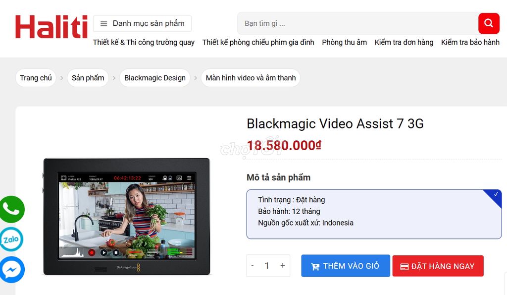 Blackmagic Video Assist 7” 3G_khui box, ko dùng