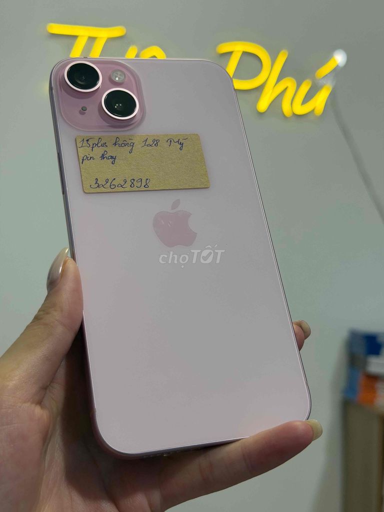 iPhone 15Plus 128gb Hồng Mỹ Thay Vỏ Pin New. Mua bán Điện thoại tại Quận Thanh Khê Đà Nẵng được đăng bởi Thiên phú  hình 1