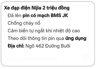 Xe đạp điện Nijia kèm pin. Mua bán Xe điện tại Quận Ba Đình Hà Nội được đăng bởi NAM LÊ