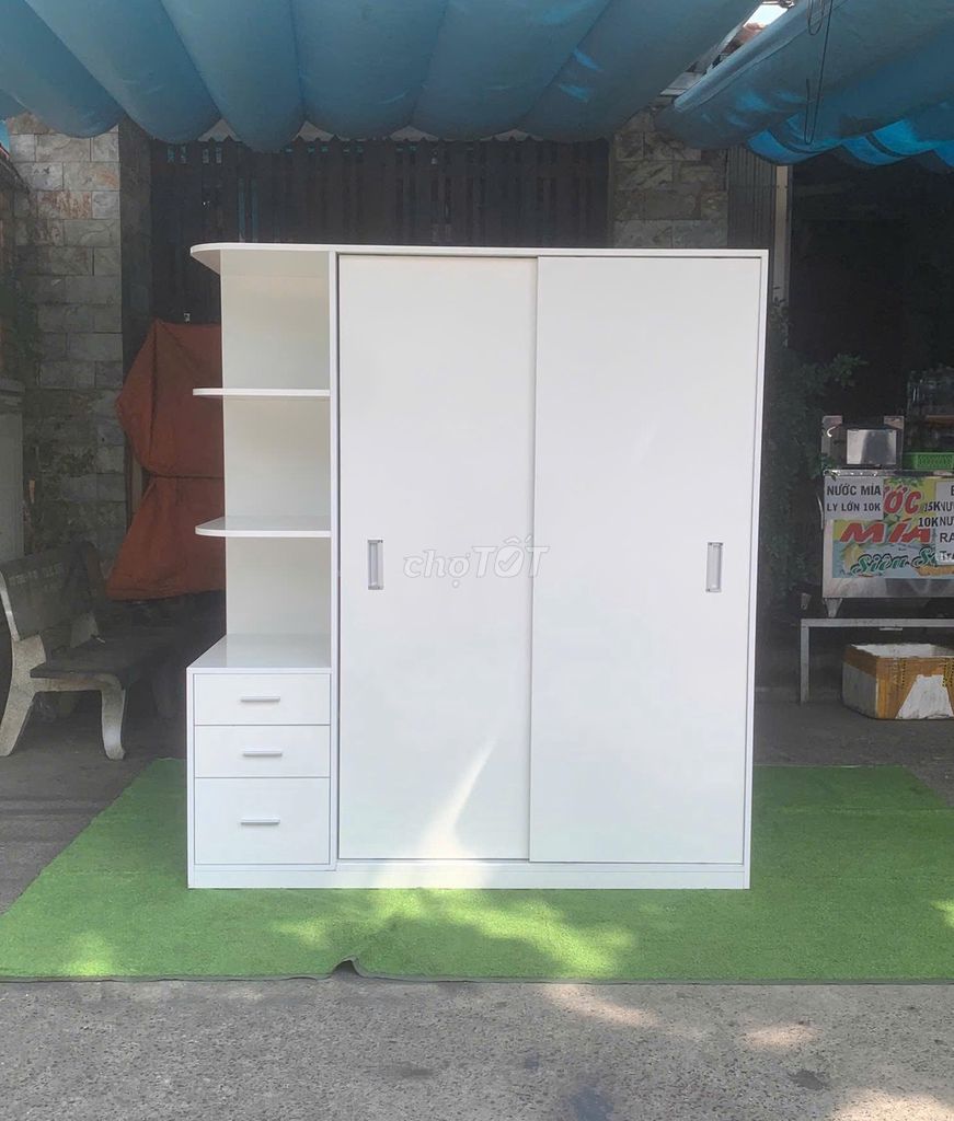 Tủ quần áo gỗ MDF trắng 2 cánh mới. Mua bán Tủ, kệ gia đình tại Quận 4 Tp Hồ Chí Minh được đăng bởi Nội Thất 288 hình 1