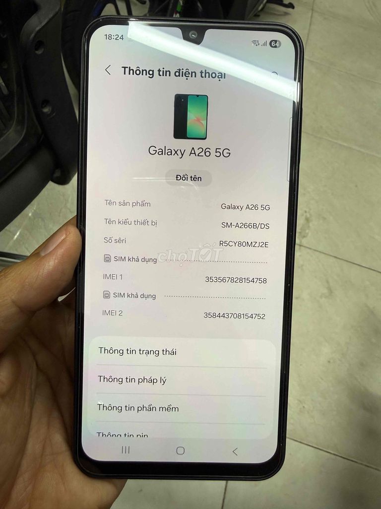 Samsung A26 5G 8/256 còn bh 11/2026. Mua bán Điện thoại tại Quận Bình Tân Tp Hồ Chí Minh được đăng bởi CẦM ĐỒ VĨNH LỘC hình 1