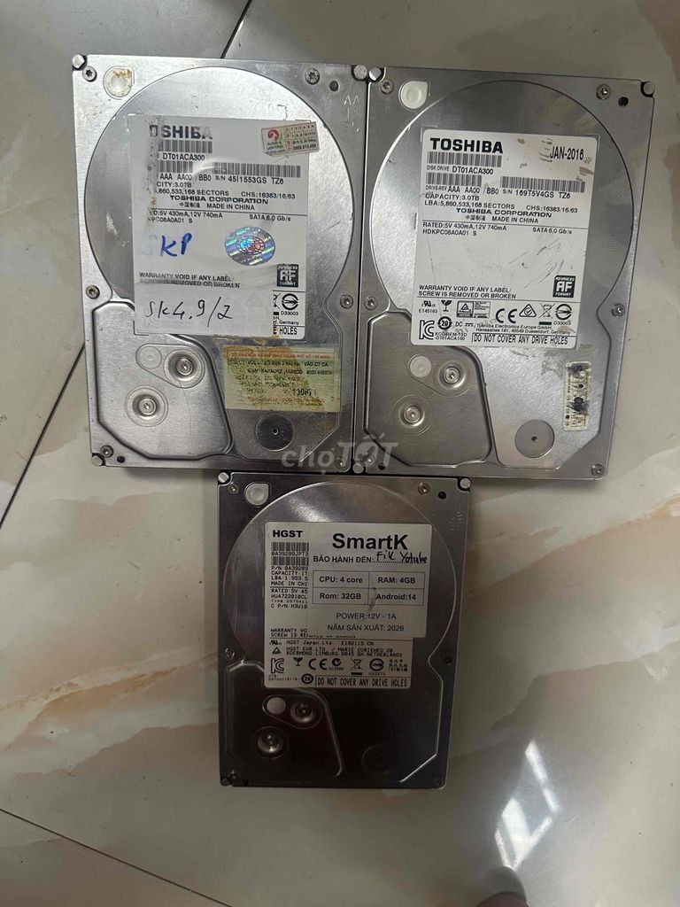 Ổ cứng HDD Toshiba 3TB SATA 6.0 Gb/s 2016. Mua bán Linh kiện (RAM, Card...) tại Quận Bình Tân Tp Hồ Chí Minh được đăng bởi Thanh pc hình 1
