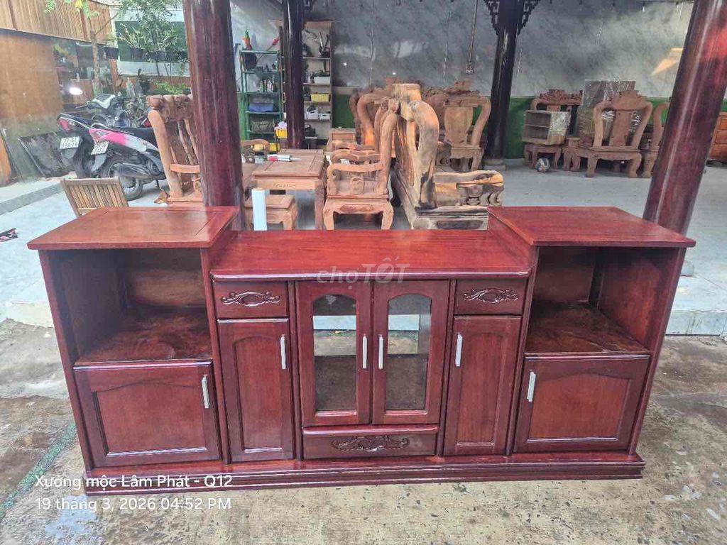 Kệ tivi gỗ căm xe tự nhiên, gỗ thịt. Mua bán Tủ, kệ gia đình tại Quận 12 Tp Hồ Chí Minh được đăng bởi XƯỞNG GỖ LÂM PHÁT hình 1