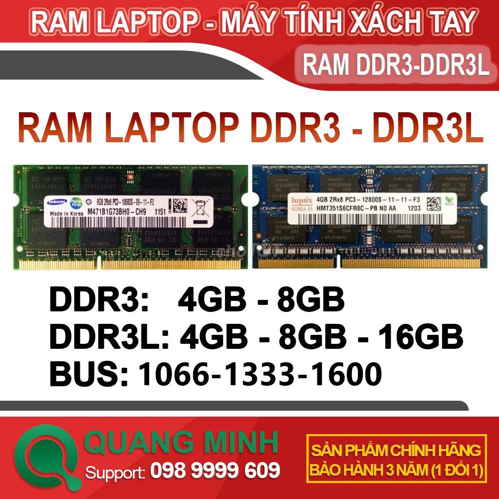Ram Laptop DDR3/DDR3L 8GB Bus 1600 BH12T