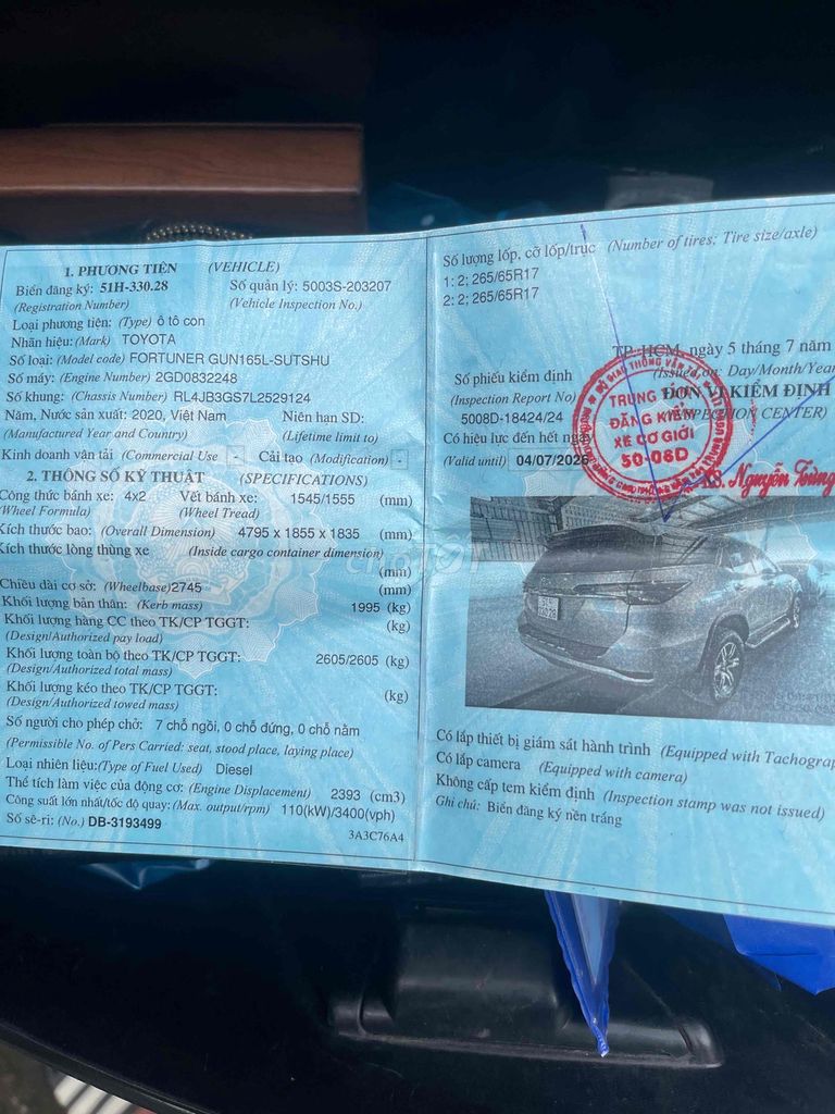 Toyota Fortuner 2020 2.4AT 4x2  - 47000 km. Mua bán Ô tô tại Quận 12 Tp Hồ Chí Minh được đăng bởi phanminhcuong hình 14