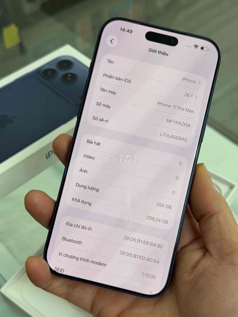 Apple iPhone 17 Pro Max 256GB Xanh Chính Hãng. Mua bán Điện thoại tại Huyện Mê Linh Hà Nội được đăng bởi Luyệnnn hình 1