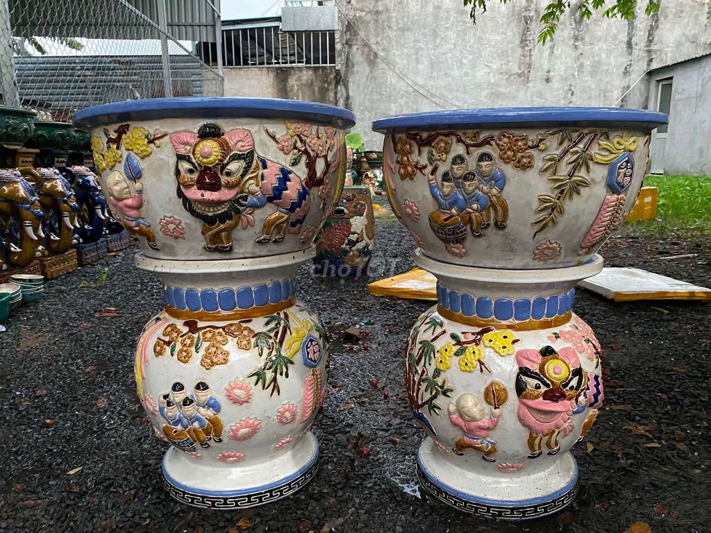 Chậu trồng cây gốm sứ Múa lân. Mua bán Cây cảnh, đồ trang trí tại Quận 1 Tp Hồ Chí Minh được đăng bởi Mr Gia Huy hình 1