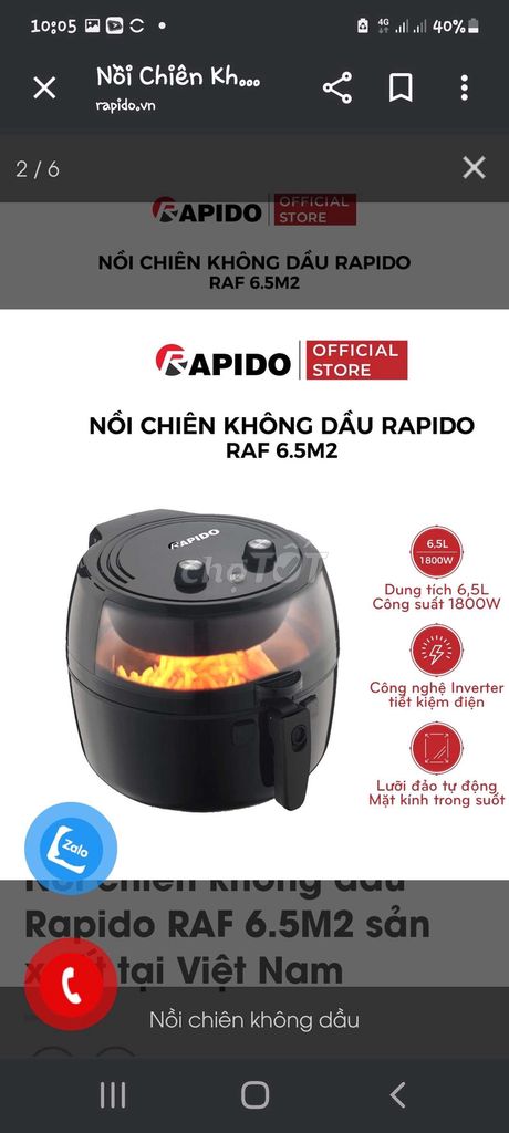 NỒI CHIÊN K DẦU DUNG TÍCH LỚN