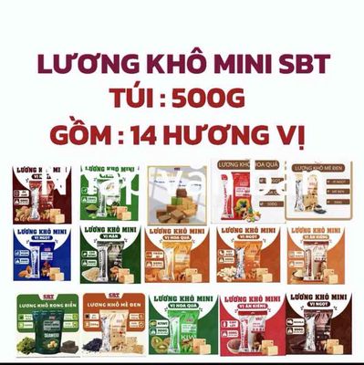 Lương khô mini SBT.Túi 500G.Có tất cả 14 hương vị.. Mua bán Đồ ăn, thực phẩm và các loại khác tại Thành phố Thủ Đức Tp Hồ Chí Minh được đăng bởi A Hai