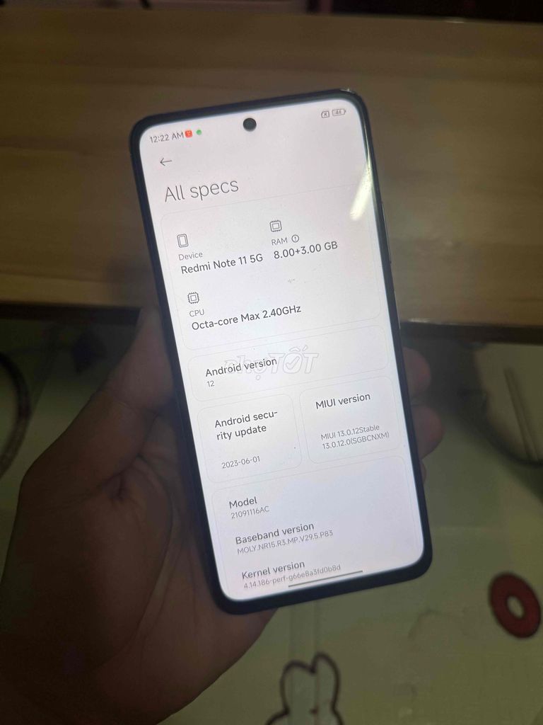 Xiaomi Redmi Note 11 5G 8GB/128GB Trắng Đã sử dụng. Mua bán Điện thoại tại Quận 8 Tp Hồ Chí Minh được đăng bởi Sang Máy Cỏ hình 1