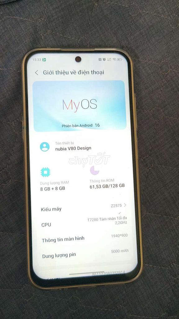 Nubia V80 Design 128GB Trắng. Mua bán Điện thoại tại Quận Cầu Giấy Hà Nội được đăng bởi khôi hình 1