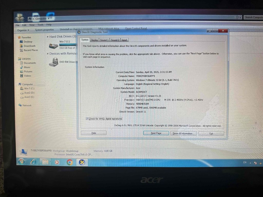 Thanh lý laptop Acer Aspire 4745. Mua bán Laptop tại Quận 7 Tp Hồ Chí Minh được đăng bởi Duy Phương hình 1