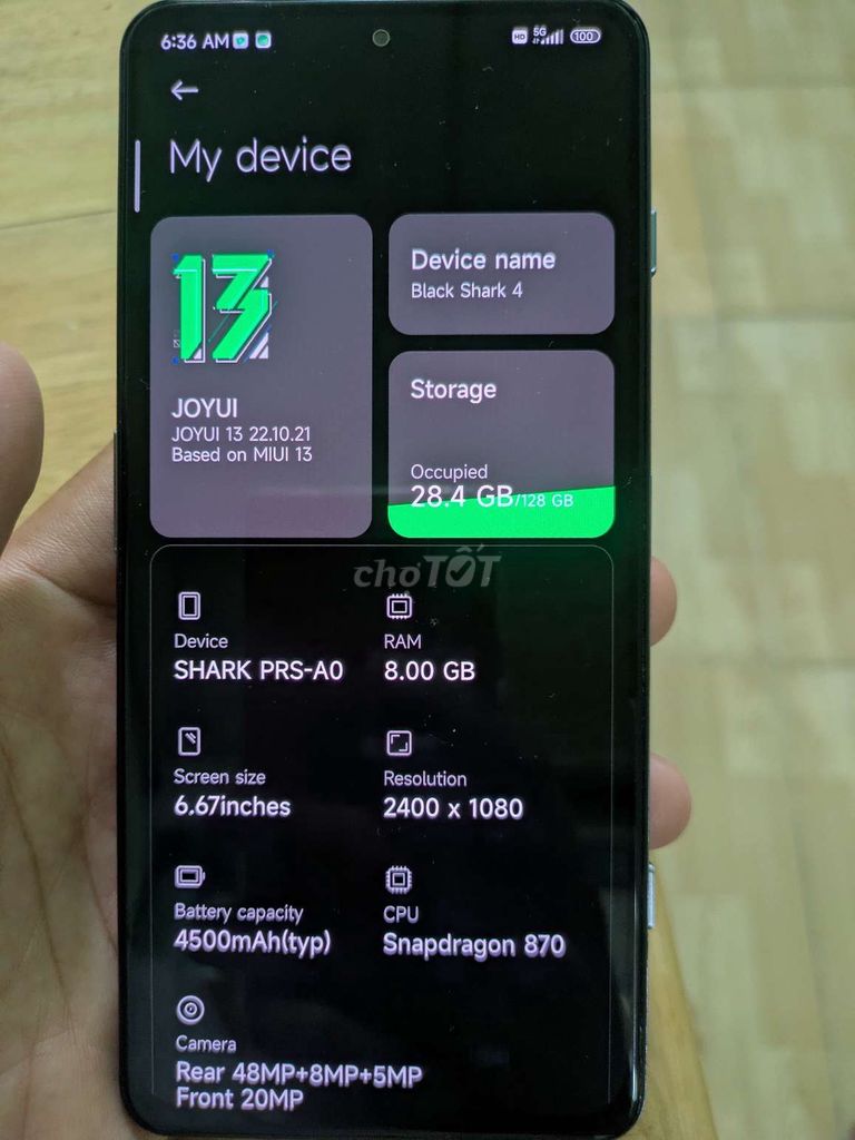 Black Shark 4 128GB Xám. Mua bán Điện thoại tại Thành phố Dĩ An Bình Dương được đăng bởi DIEN THOAI AT hình 1