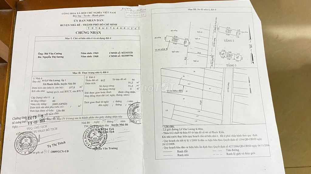 Nhà 3 lầu mặt tiền LÊ Văn Lương Phước Kiển, thiện trí bán 9,7 tỷ 