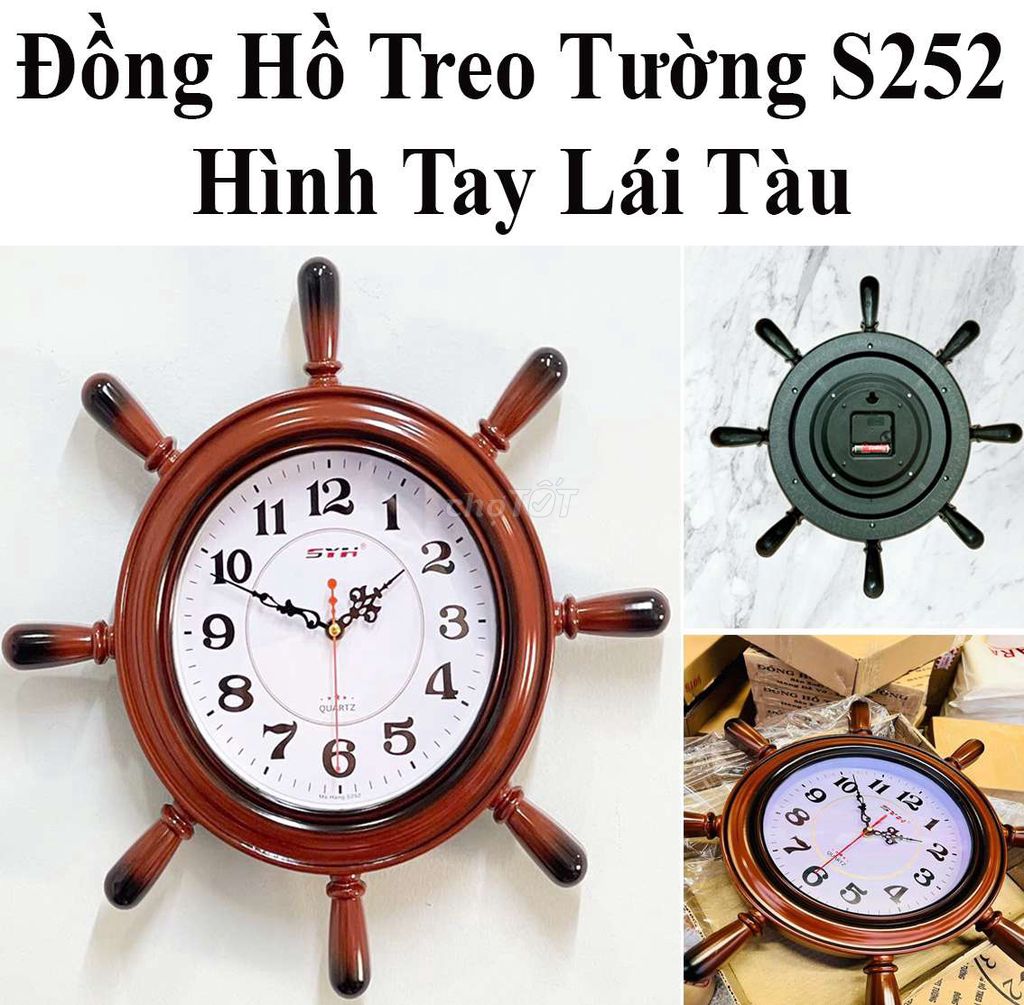 Đồng Hồ Treo Tường Hình Tay Lái Tàu đk 43Cm