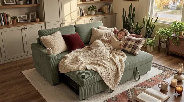 Sofa giường Vải Xanh lá Mới. Mua bán Giường, chăn ga gối nệm tại Quận 5 Tp Hồ Chí Minh được đăng bởi Hội Đồ Điện Tử hình 1