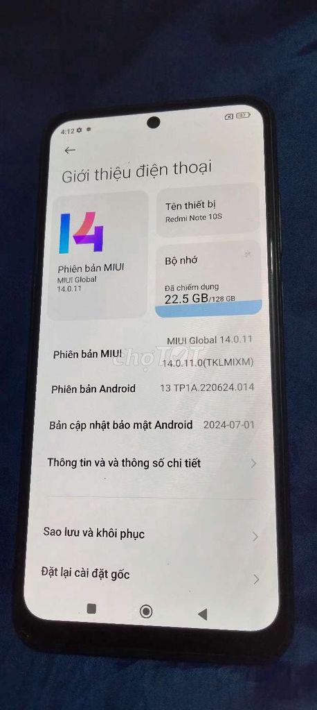Xiaomi Redmi Note 10S 128GB Đã sử dụng. Mua bán Điện thoại tại Quận Tân Phú Tp Hồ Chí Minh được đăng bởi Sprint hình 1