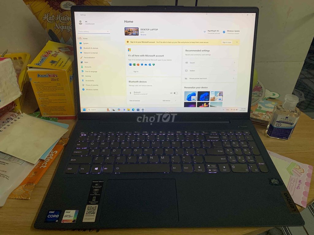 Laptop Lenovo i5 gen 11 ram 8G ssd 512G máy zin ok