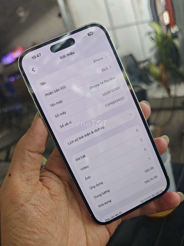 Apple iPhone 14 Pro Max 128GB Trắng 93%. Mua bán Điện thoại tại Quận Bình Tân Tp Hồ Chí Minh được đăng bởi nguyễn sang  hình 1