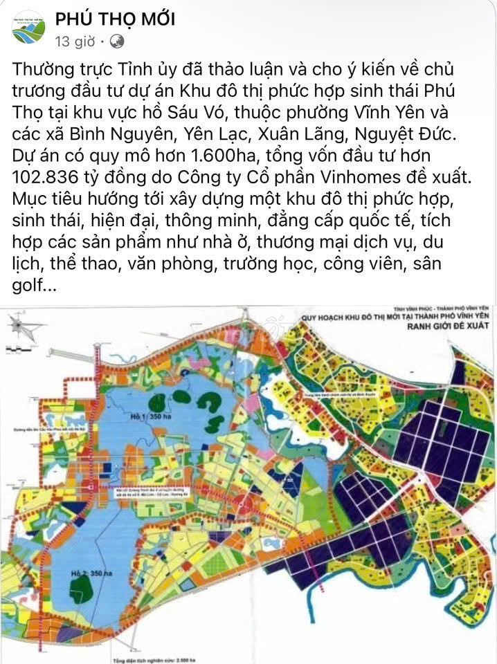Gấp lắm rồi, đất cạnh dự án VinHome Vĩnh Yên Vĩnh Phúc Nguyên Lương Bằng, Xã Thanh Trù, Thành phố Vĩnh Yên, Vĩnh Phúc Thành phố Vĩnh Yên Vĩnh Phúc