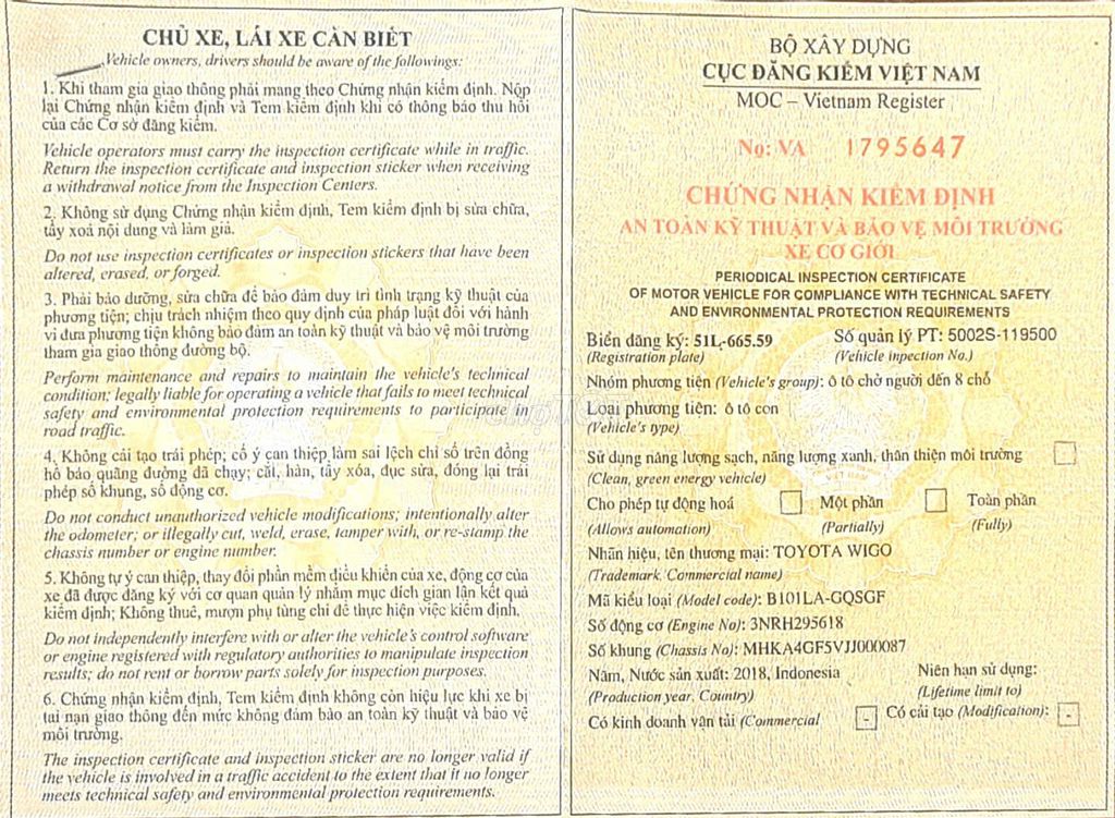 TOYOTA WIGO GAT XE NHẬP 2018, TỰ ĐỘNG 1.2. Mua bán Ô tô tại Quận Tân Phú Tp Hồ Chí Minh được đăng bởi Ô Tô An Khang Thịnh  hình 2