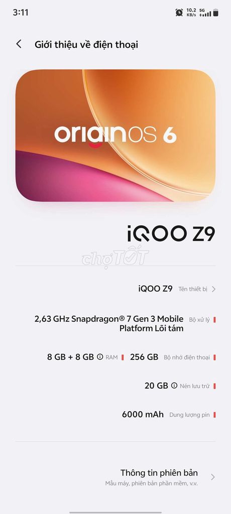 iQOO Z9 8GB/256GB Snapdragon 7 Gen 3. Mua bán Điện thoại tại Thành phố Long Khánh Đồng Nai được đăng bởi phương lê hình 1