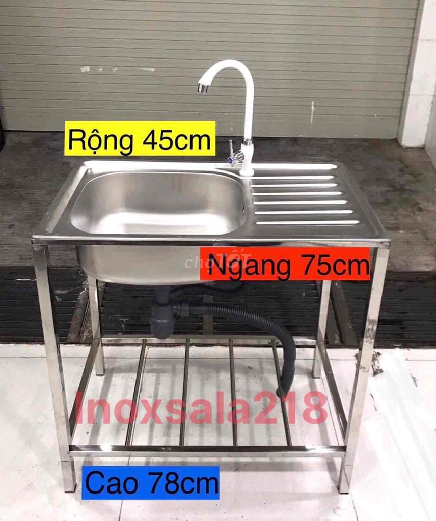 Bồn rửa chén inox kích thước như hình