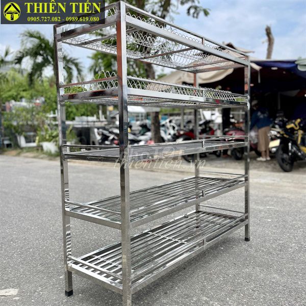 Kệ inox 5 tầng có 2 tầng dĩa (Hàng mới 100%). Mua bán Tủ, kệ gia đình tại Quận Cẩm Lệ Đà Nẵng được đăng bởi Huỳnh Hà  hình 1