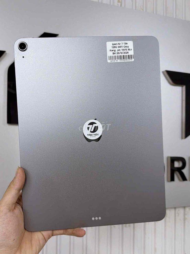 Apple iPad Air 7 M3 128GB Wifi Xám pin 100 9L sạc. Mua bán Máy tính bảng tại Quận 10 Tp Hồ Chí Minh được đăng bởi Táo Tốt Apple  hình 1