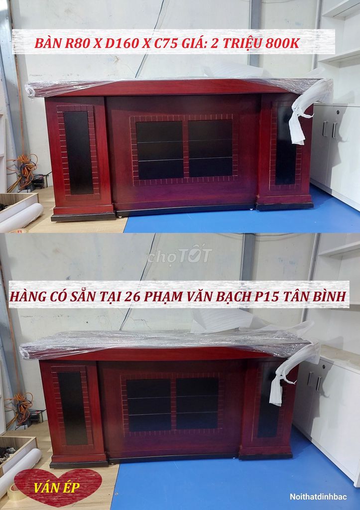 BÀN GIÁM ĐỐC VÁN SƠN PU 3 LỚP & BÀN LÀM VIỆC