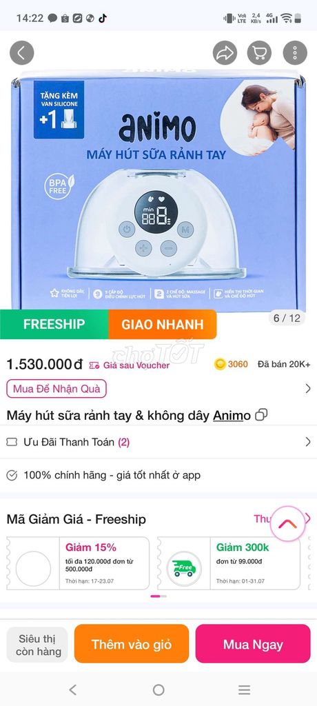 Máy hút sữa Animo Silicon Nữ. Mua bán Mẹ và bé tại Thành phố Cam Ranh Khánh Hòa được đăng bởi Phượng Võ hình 1