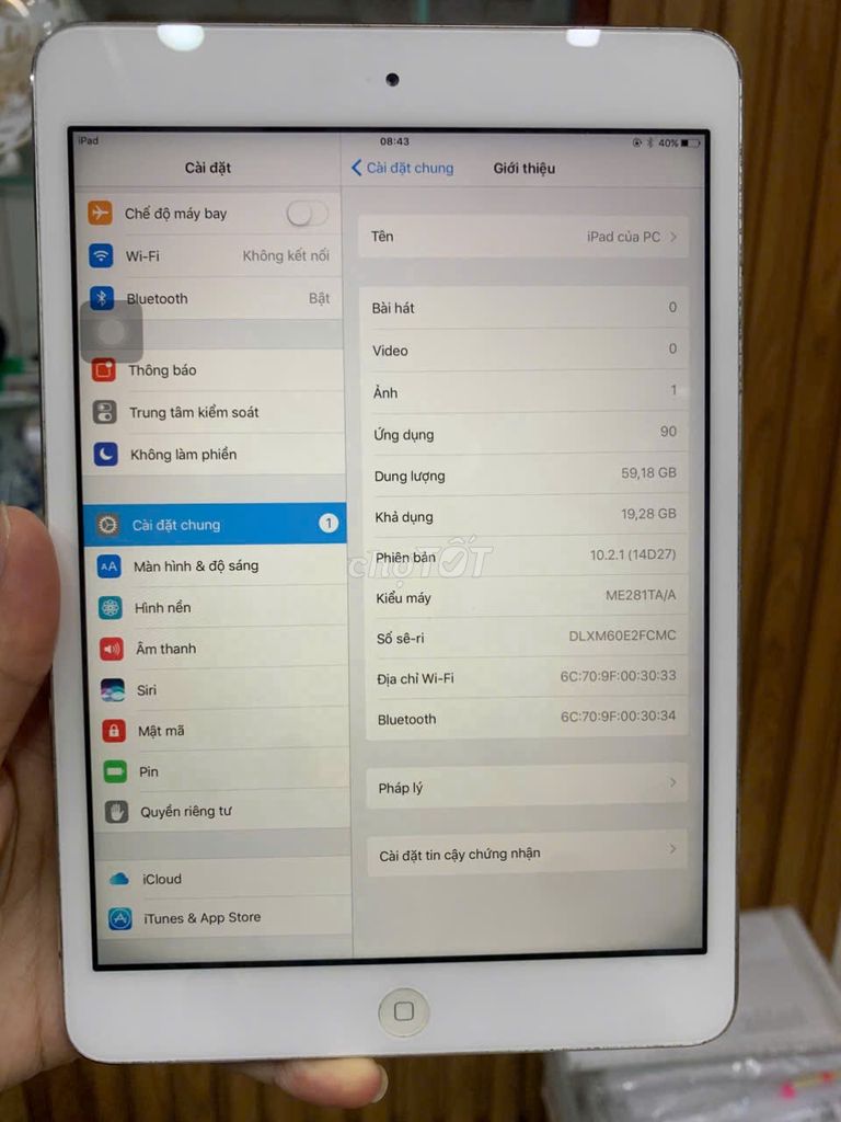Apple iPad mini 2 64GB Trắng. Mua bán Máy tính bảng tại Quận Lê Chân Hải Phòng được đăng bởi Vy Bùi Hà hình 1