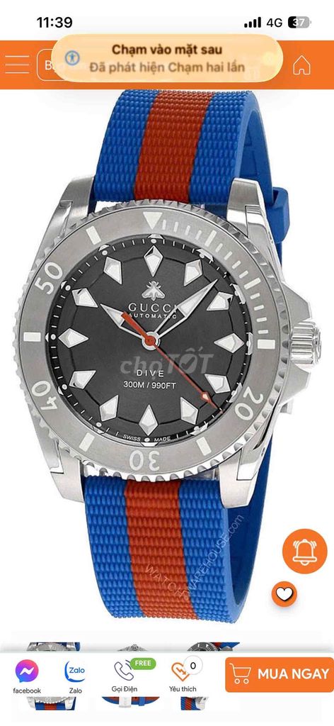 Đồng hồ Gucci Dive Automatic YA136352. Mua bán Đồng hồ tại Huyện Cần Giuộc Long An được đăng bởi Tran Van Cu hình 1