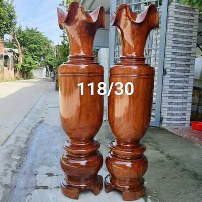 Lộc bình gỗ lim đá gia Lai cao 120/30cm