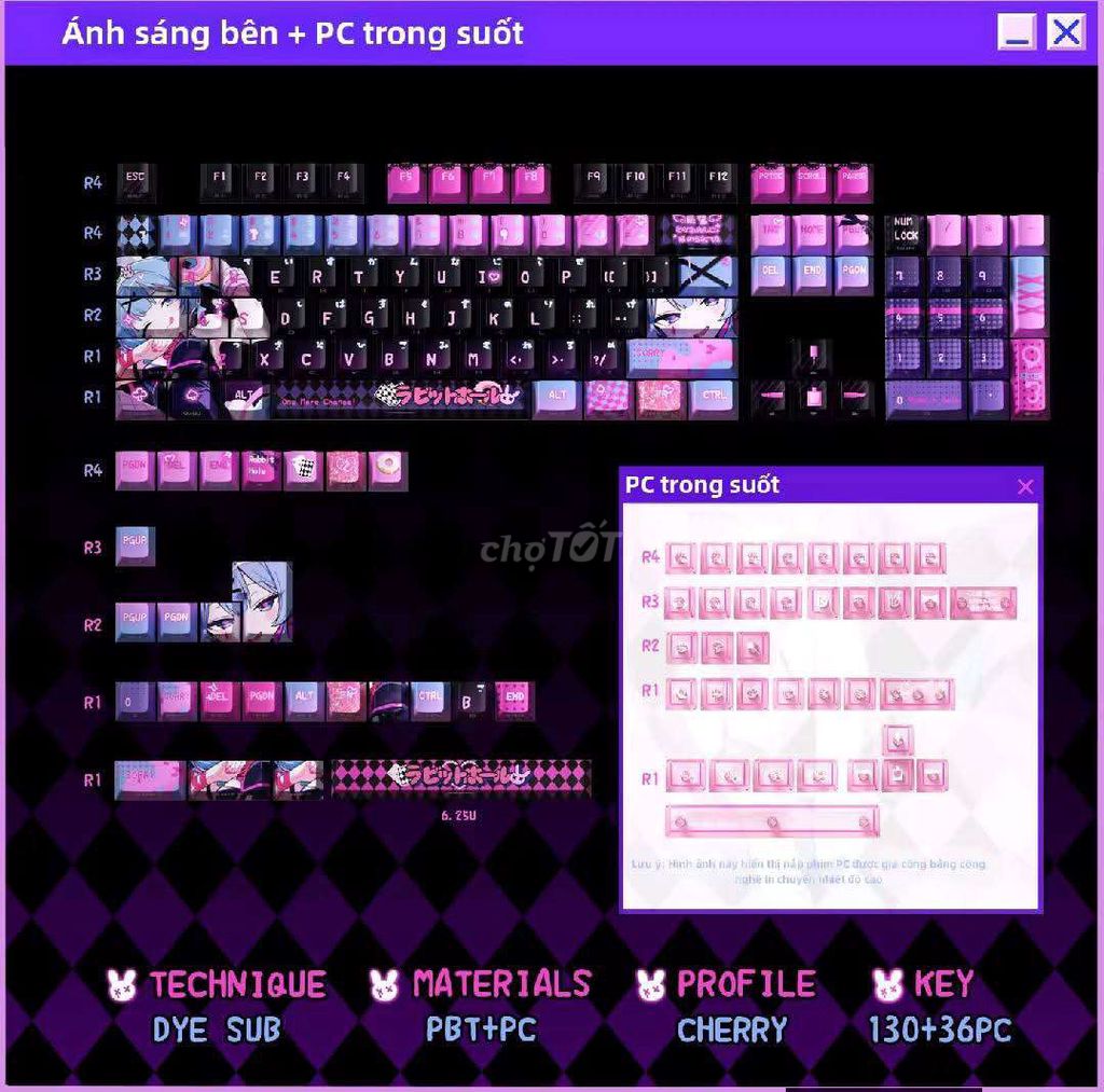 Keycap Rabbit Hole. Mua bán Phụ kiện (Màn hình, Chuột...) tại Huyện Tháp Mười Đồng Tháp được đăng bởi Wakana Gojo hình 1