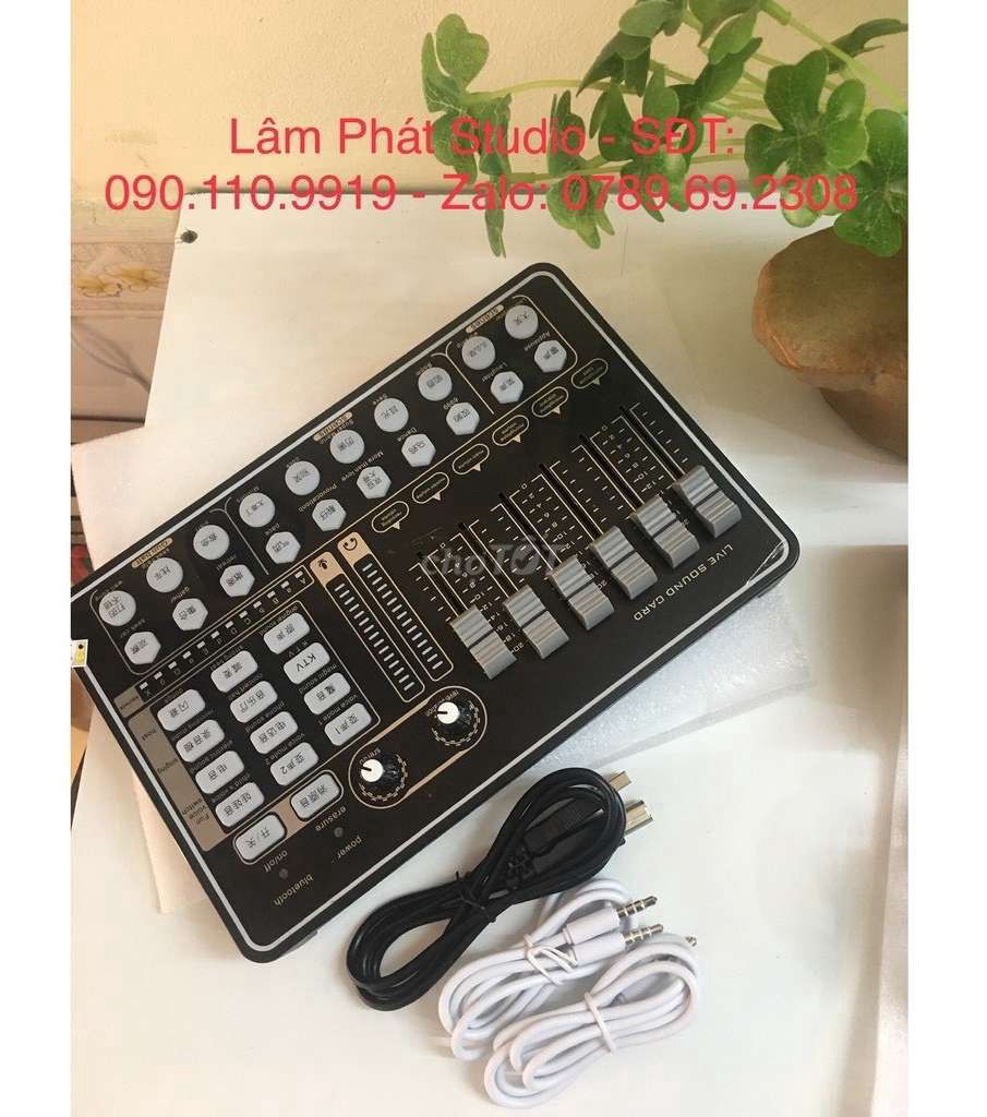 0901109919 - Đủ bộ hát live, thu âm Sound card H9 + Micro AT100