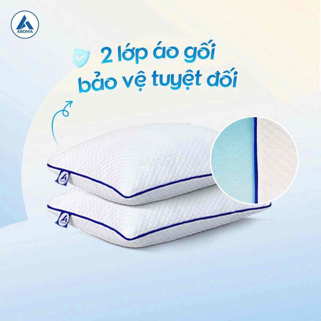 Gối nằm Aroma Memory Foam Cotton Trắng. Mua bán Giường, chăn ga gối nệm tại Thành phố Cà Mau Cà Mau được đăng bởi Nệm Giá Kho Cà Mau hình 1