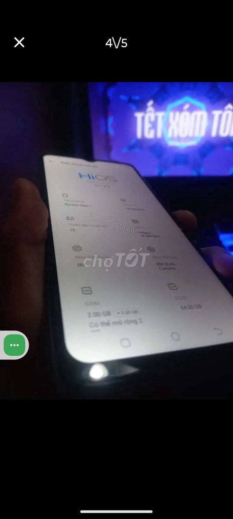 BÁN TECNO POP 7, RAM 4GB/64GB PIN KHỦNG