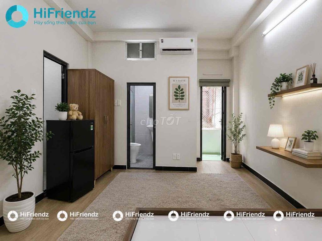 CHÍNH CHỦ CHO THUÊ STUDIO BAN CÔNG TÁCH BẾP SÁT BÊN Q1, HÀNG XANH