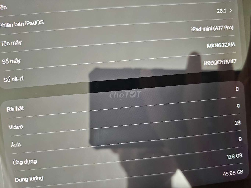Apple iPad mini 7 128GB Xám. Mua bán Máy tính bảng tại Quận Hà Đông Hà Nội được đăng bởi Văn Nam Lê hình 1