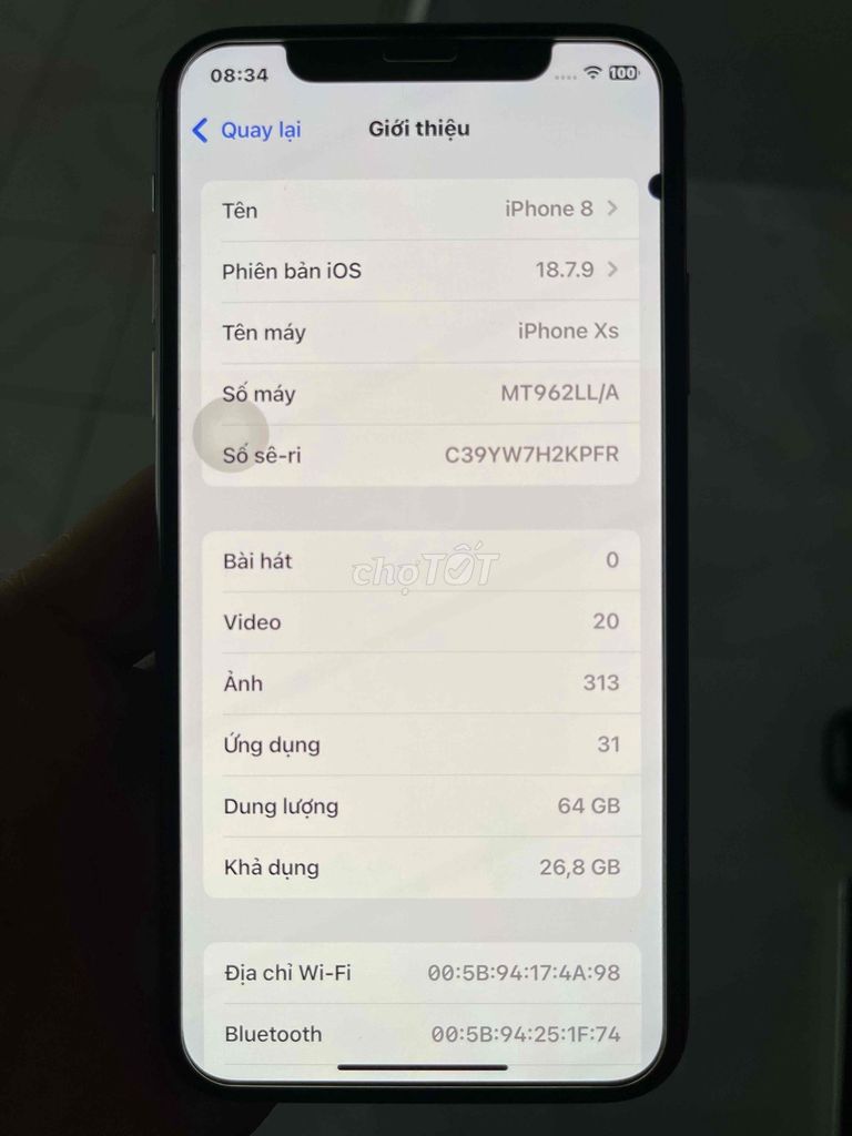 iPhone Xs 64GB Vàng Màn zin mực nhỏ. Mua bán Điện thoại tại Huyện Củ Chi Tp Hồ Chí Minh được đăng bởi HieuTran hình 1