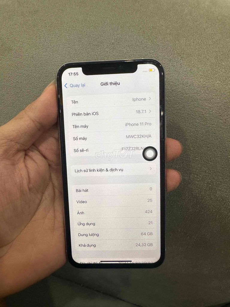 Apple iPhone 11 Pro 64GB Bạc. Mua bán Điện thoại tại Quận Đống Đa Hà Nội được đăng bởi Ng Hoang Anh hình 1
