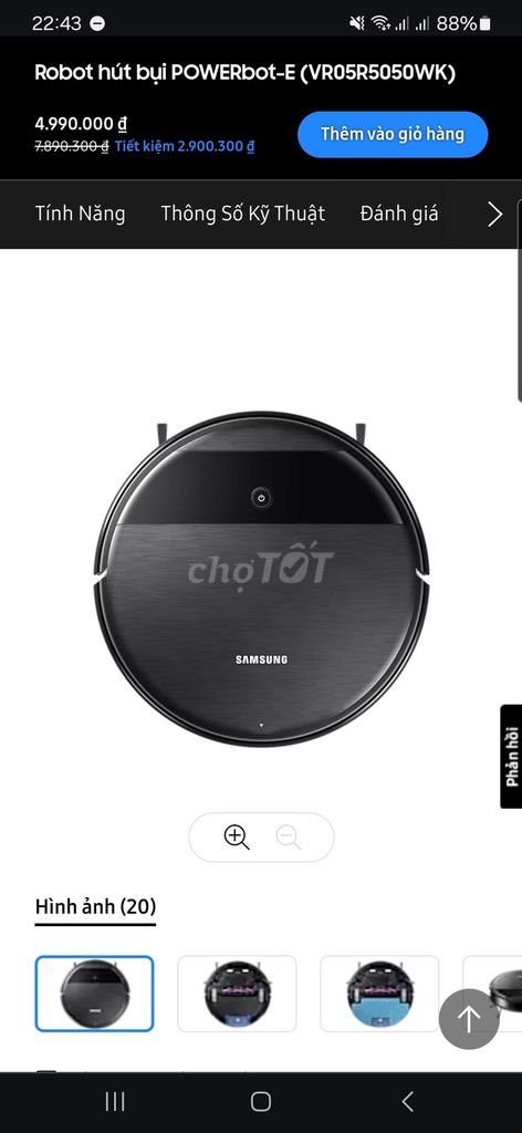 Máy hút bụi Samsung POWERbot-E còn nguyên Seal 90%