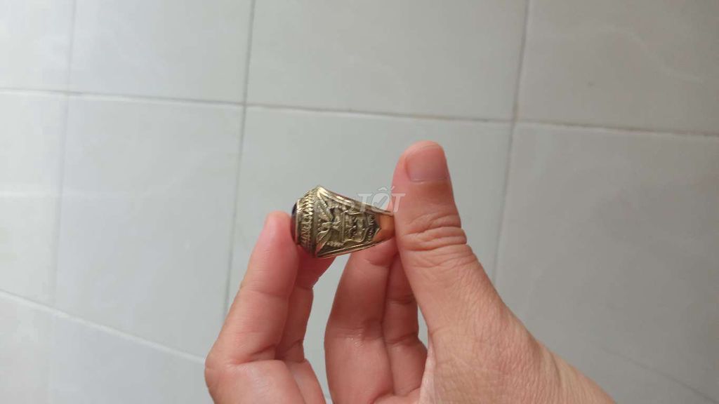 Nhẫn cổ Mỹ USA 10k đính đá cắt kim cương
