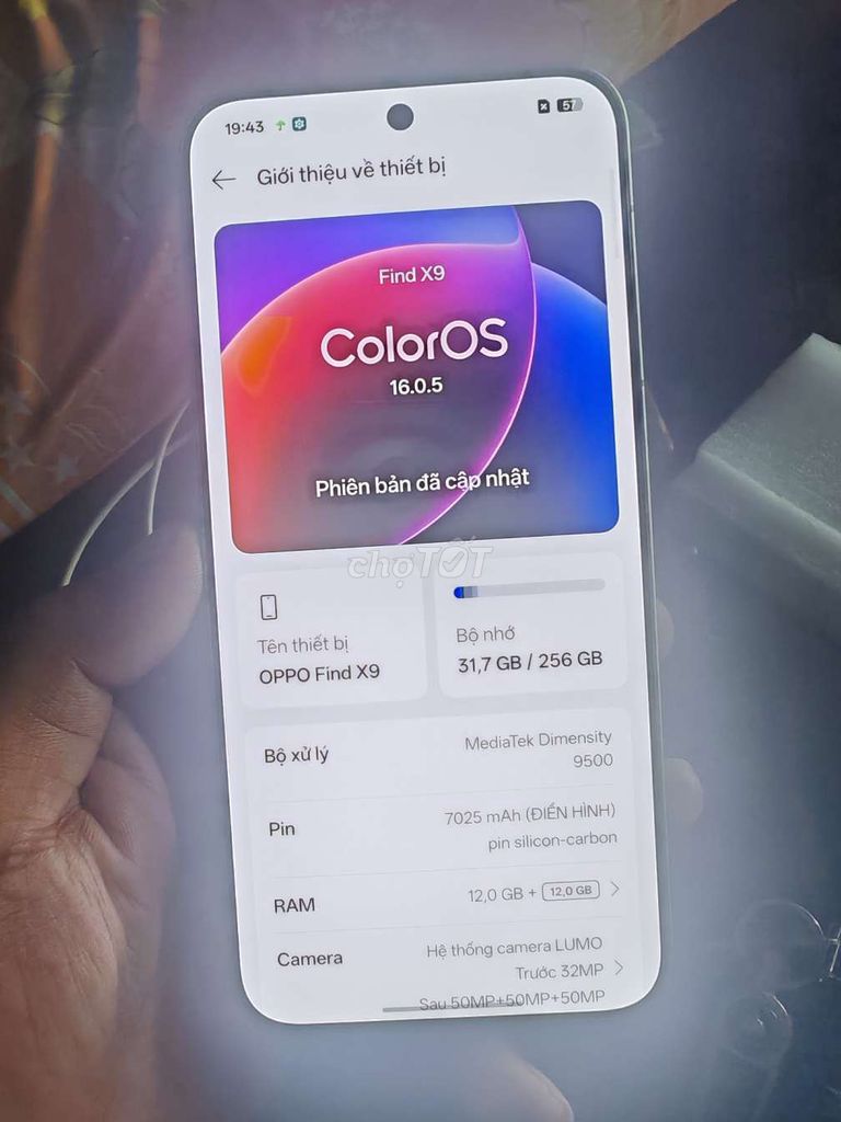 OPPO Find X9 256GB Pin 100 full phụ kiện. Mua bán Điện thoại tại Huyện Hồng Ngự Đồng Tháp được đăng bởi Bình Ngyễn hình 1