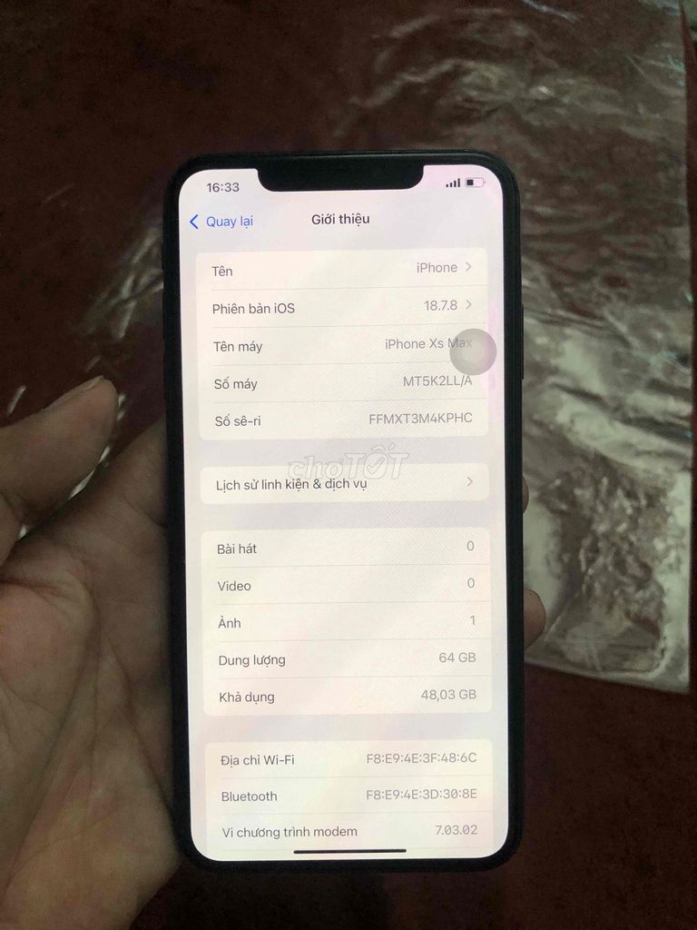 iPhone Xs Max 64GB full zin , full chức năng. Mua bán Điện thoại tại Quận 4 Tp Hồ Chí Minh được đăng bởi Đại Long hình 1