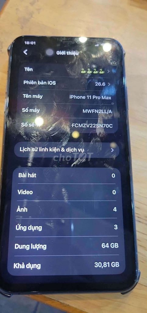 Apple iPhone 11 Pro Max 64GB Xám Đã thay màn hình. Mua bán Điện thoại tại Quận Liên Chiểu Đà Nẵng được đăng bởi Wajevuuuu hình 1
